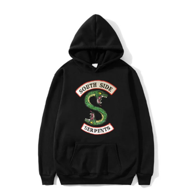 Пуловер с капюшоном для мужчин и женщин Свитшот South Side Serpents в стиле Харадзюку