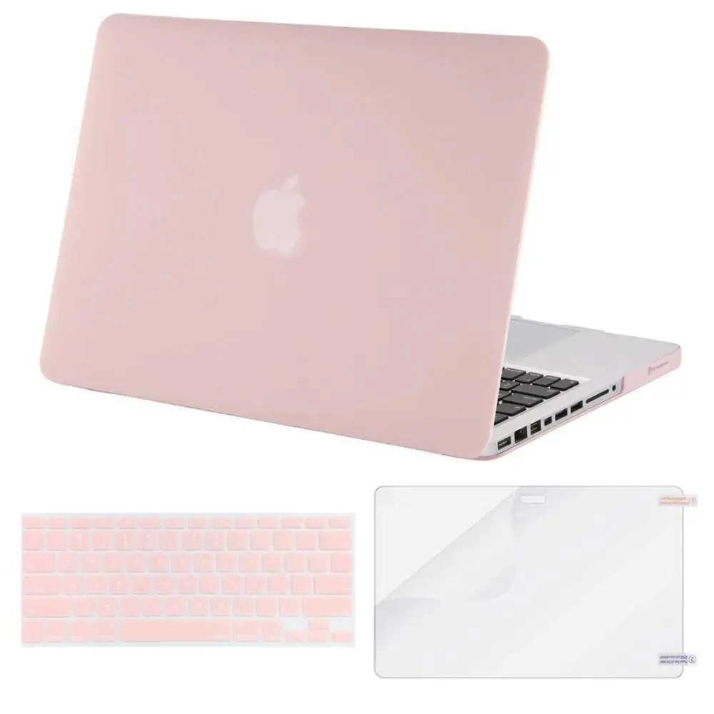 Чехол MOSISO для Macbook Pro 13 дюймов, чехол для ноутбука Macbook Pro 13 CD Drive A1278 2008-2012+ силиконовый чехол для клавиатуры - Цвет: Rose Quartz
