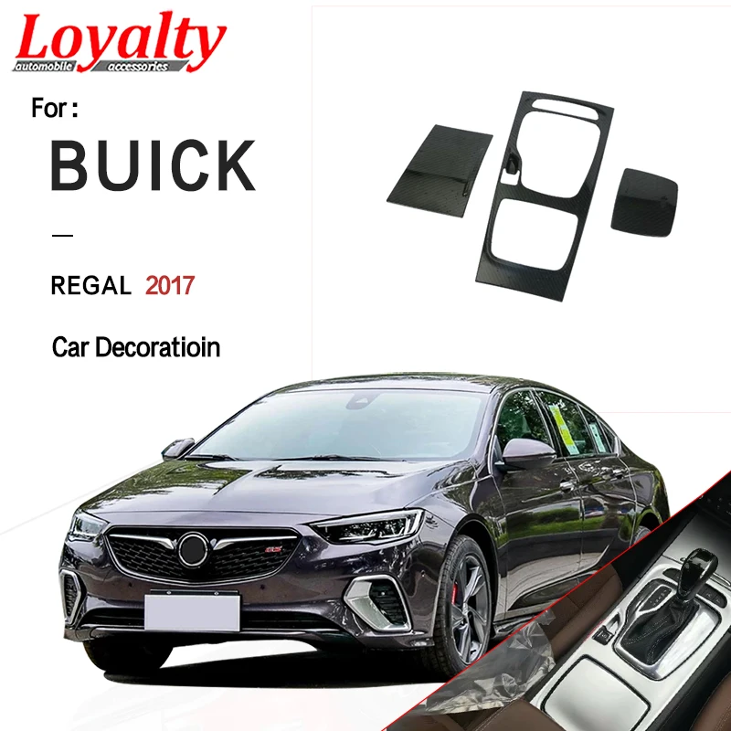 

Loyalty for BUICK REGAL 2017 Left Hand Drive Car Interior ABS Carbon Fiber Gear Shift Box Panel Water Holder Cover