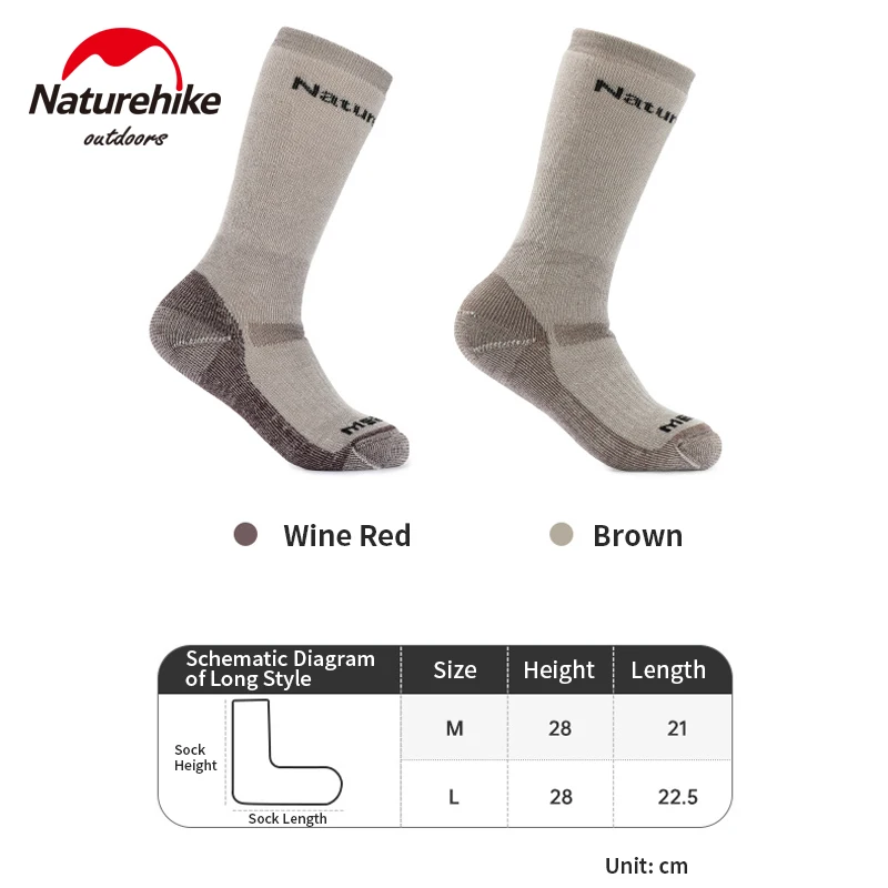 

Naturehike Outdoor 두껍게 하다 Merino Wool High Socks Winter Keep Warm Breathable Hiking Sport Daily Men Women Leisure Socks