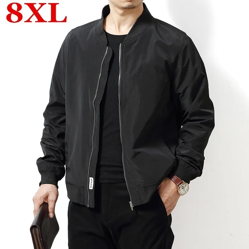 

6XL размера плюс 8XL 7XL новая весенняя мужская куртка-бомбер на молнии мужская повседневная Уличная приталенная куртка в стиле хип-хоп Мужская ...