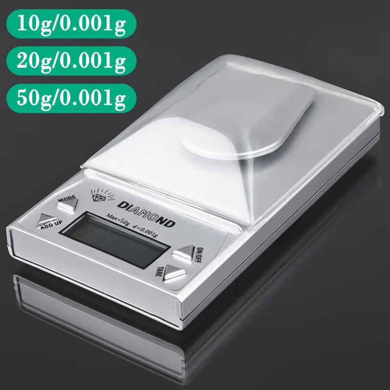 Портативные цифровые весы для ювелирных изделий с высоким ЖК-дисплеем 50/20/10/0 001 г |