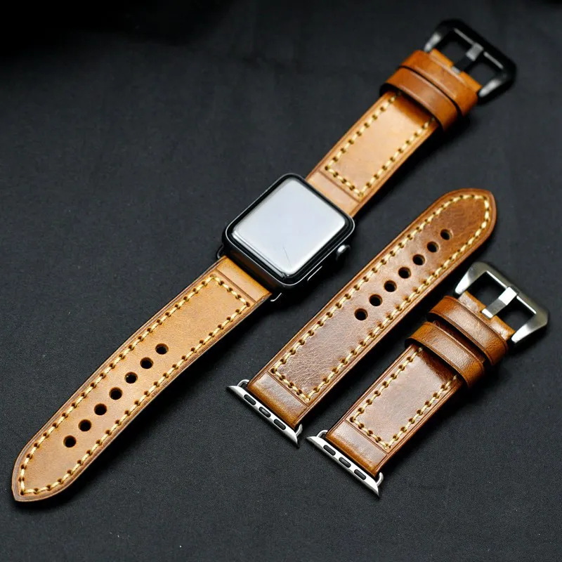 Высококачественный кожаный ремешок для Apple watch 44 мм 40 мм 42 мм 38 мм correa Apple iwatch 4 5 3 ручной кожаный браслет для часов