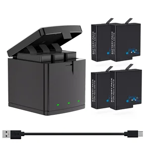 1800mah gopro battery and usb portable charger for gopro hero 8 hero 7 black hero 6 hero 5 camera accessories original battery free global shipping