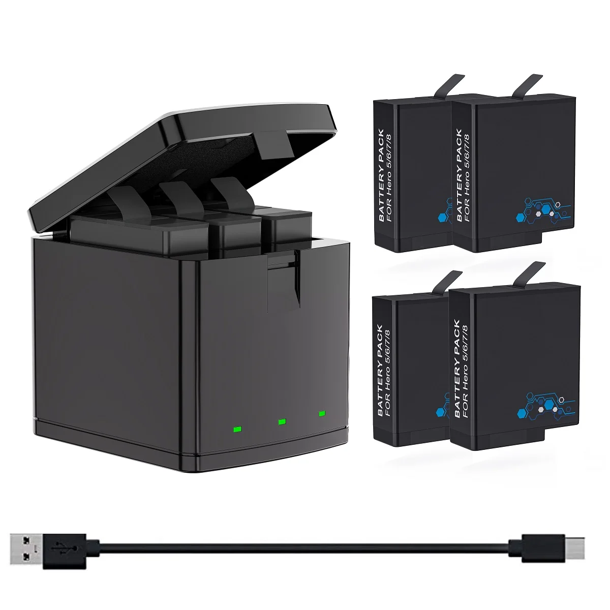 Аккумулятор 1800 мА · ч и портативное зарядное устройство USB для GoPro Hero 8 7 Black 6 5