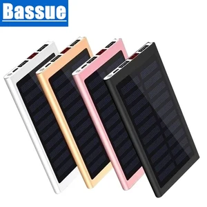 solar power bank 30000mah 2 usb external battery led portable powerbank mobile phone solar charger for smart phone battery free global shipping