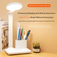 led folding table lamp pluggable with pen holder bedside lamp for children writing lamps bright office desk study lamp reading