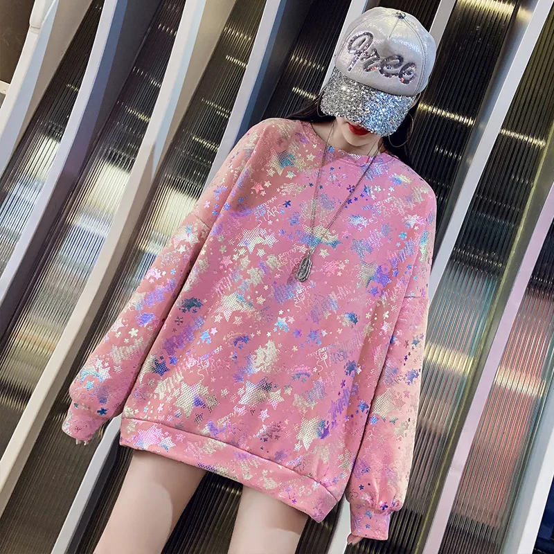 Новинка Осень зима 2019 Свободный Повседневный Женский свитшот с рукавами летучая