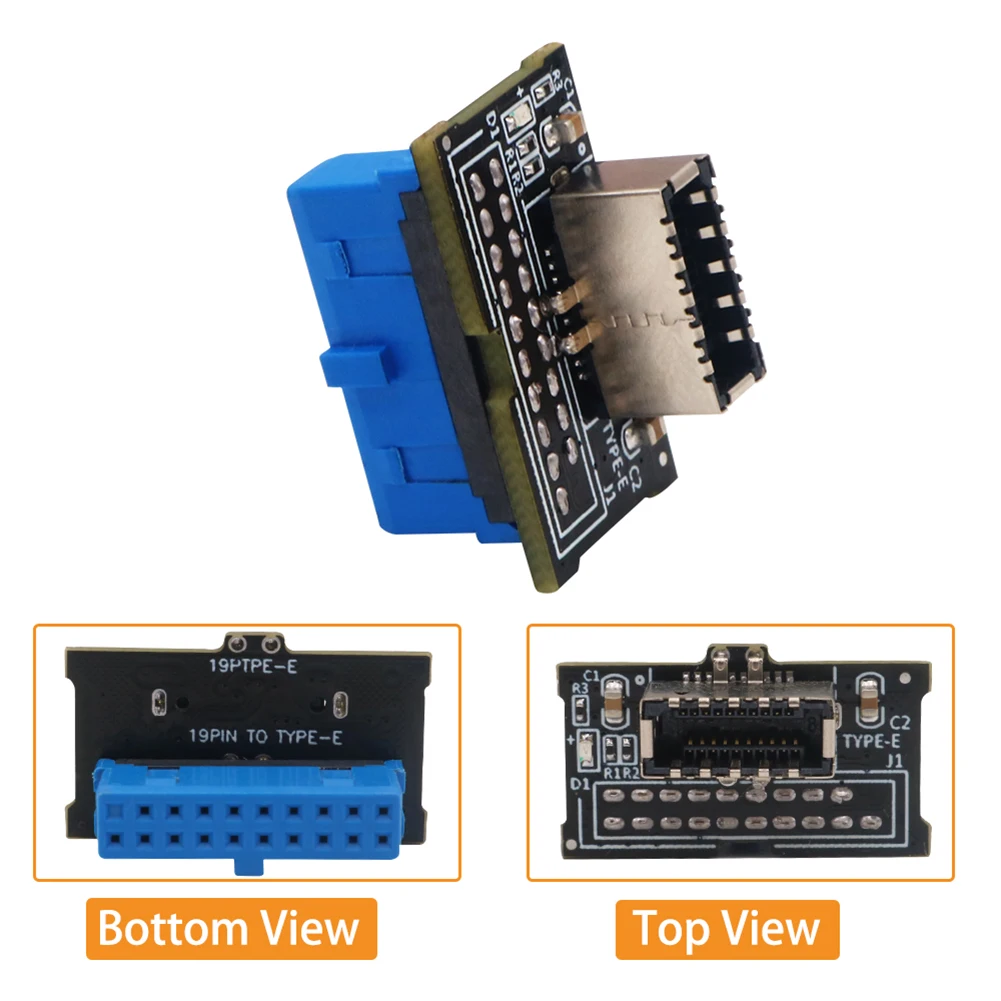 

Adapter Easy Install Stable Connection 10Gbps 19Pin TYPE-E 20pin USB 3.0 Header Male Adapter Converter for Motherboard