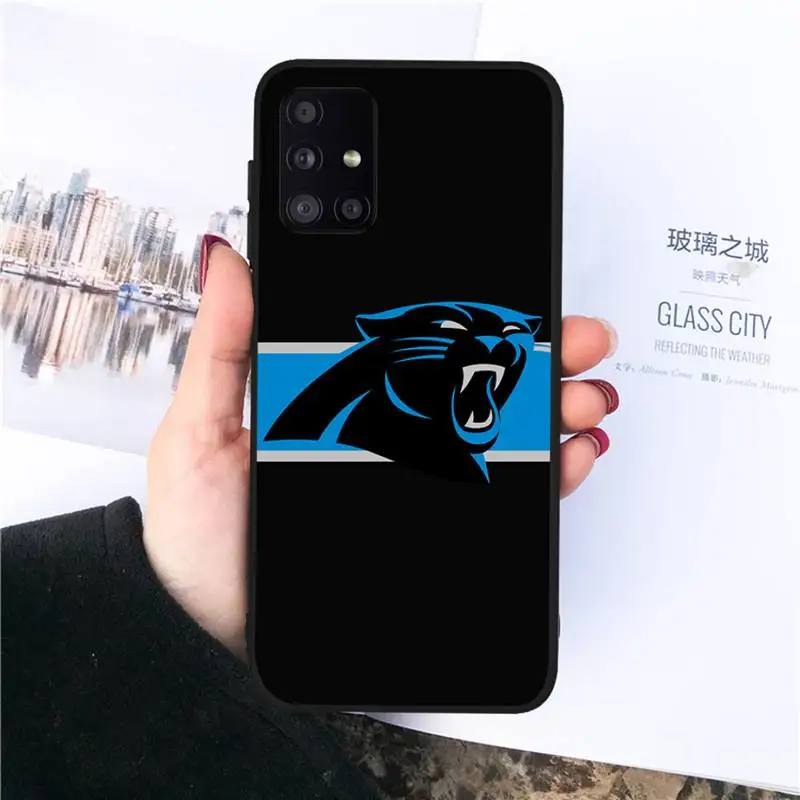 

Carolina panther rugby Phone Case For Samsung galaxy S 7 8 9 10 20 edge A 6 10 20 30 50 51 70 note 10 plus
