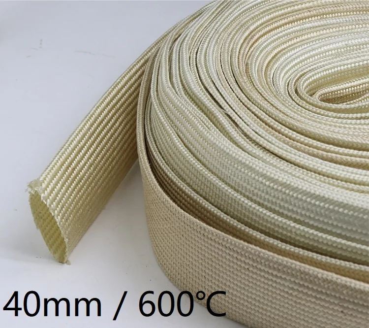Трубка из стекловолокна 40 мм высокотемпературная химического плетеная втулка