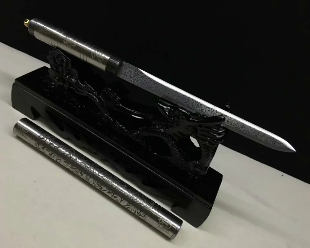 

Ruyi golden cudgel short Samurai straight sword car carry stick in the sword outdoor defense short knife can be reversed