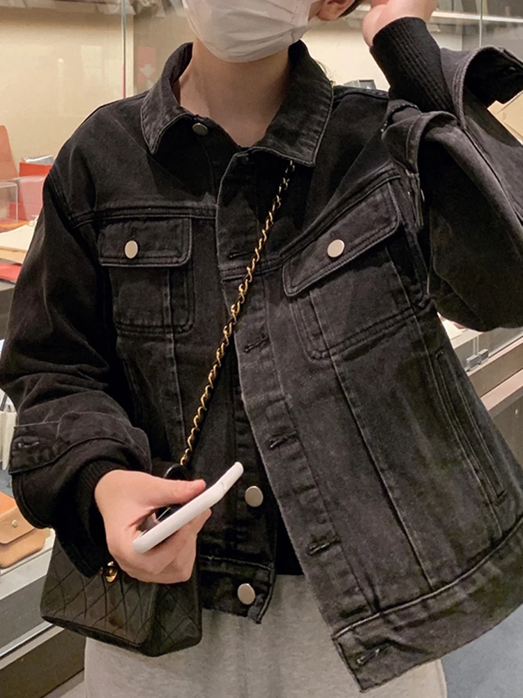 Syiwidii Women Jean Jacket 2021 Autumn Winter New Oversized Korean Denim Coat Spring Fall Fashion Black Yellow Jeans Jackets Aliexpress Syiwidii Women Jean Jacket 2021 Autumn Winter New Oversized Korean Denim Coat Spring Fall Fashion Black Yellow Jeans Jackets Aliexpress