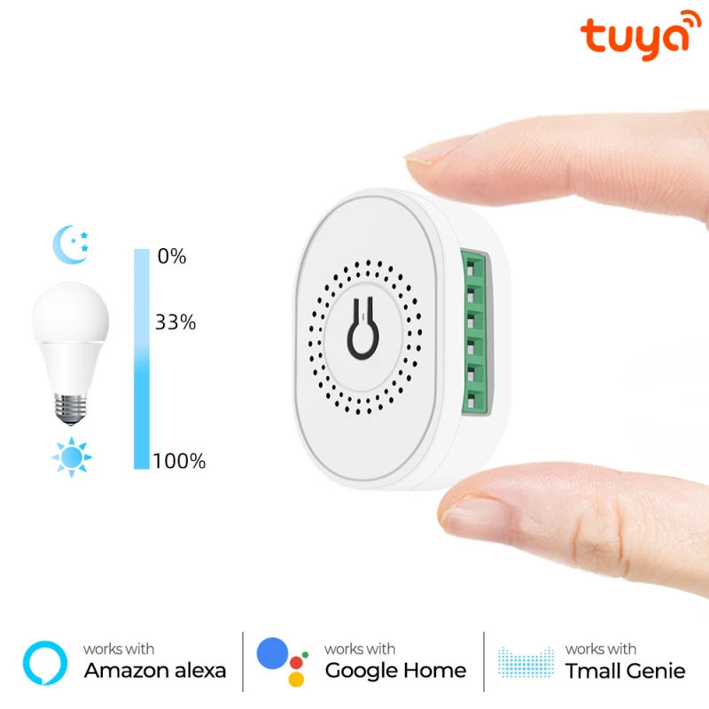 

Tuya DIY Mini WiFi Smart Light Dimmer Switch Module Smart Life Remote Control Work With Alexa Google Home 85V-250V
