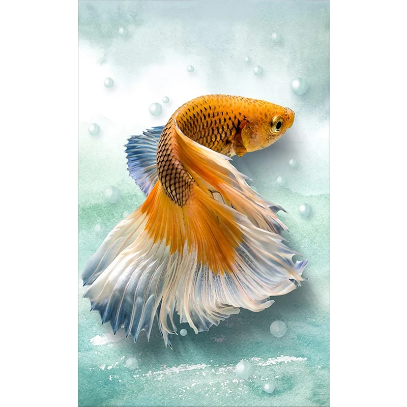 Алмазная вышивка рыба Рисунок мозаики полная картина Стразы круглая домашний