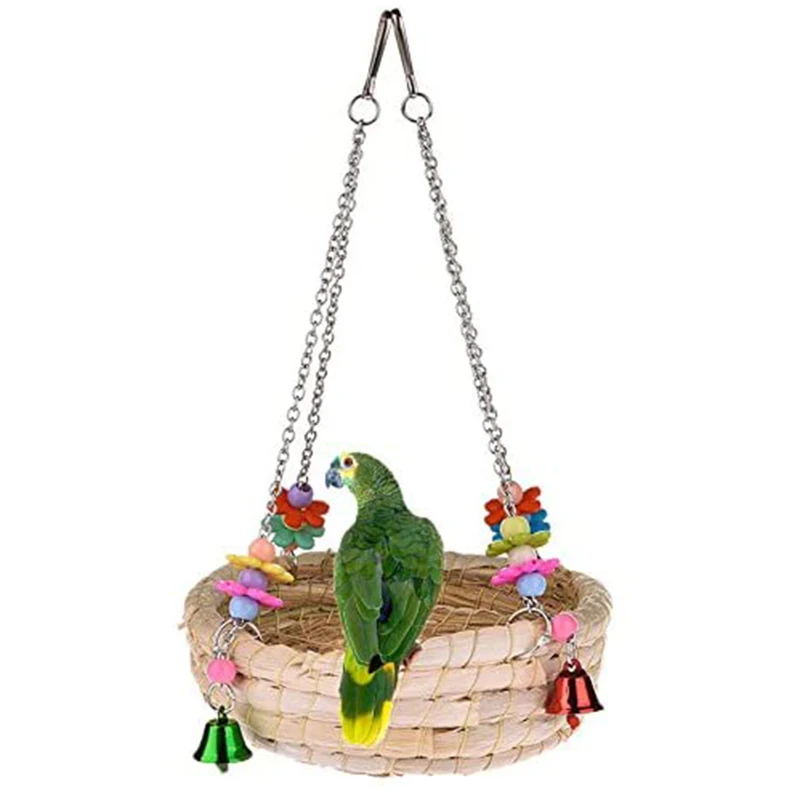 Плетеная соломенная кровать гнездо большая птица качели игрушка с