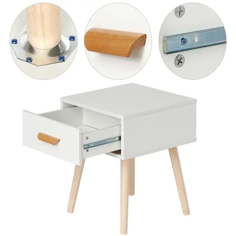 

Современный практичный прикроватный столик для спальни, шкафчик с выдвижным ящиком, домашний стол, шкаф для хранения, тумбочка HWC