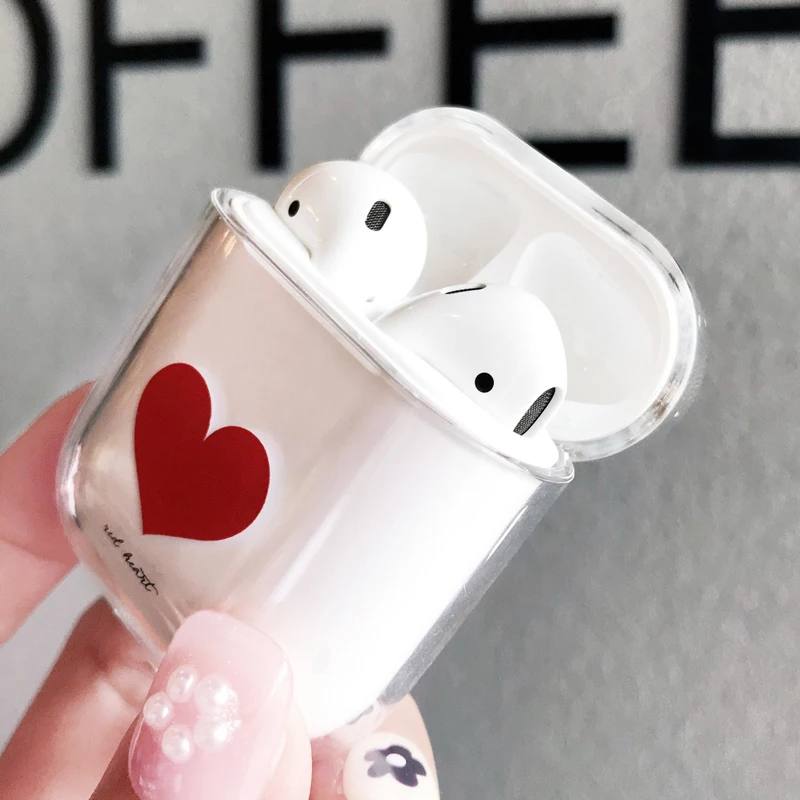 Модный прозрачный жесткий чехол для AirPods, чехол, милый Bluetooth гарнитура, защитный чехол для Airpod, чехол для зарядки s