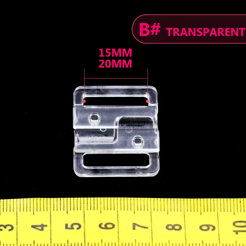 B TRANSPARENT 10 шт. пластиковые нейлоновые пряжки для передних бюстгальтеров аксессуары для шитья нижнего белья бикини зажимы для бюстгальтеров пряжки ручной работы - Цвет: B TRANSPARENT