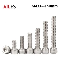 m4 304 stainless steel allen hexagon hex socket cap head screws bolt din912 m4x4 5 10 12 30 35 40 45 100 110 120 130 150mm