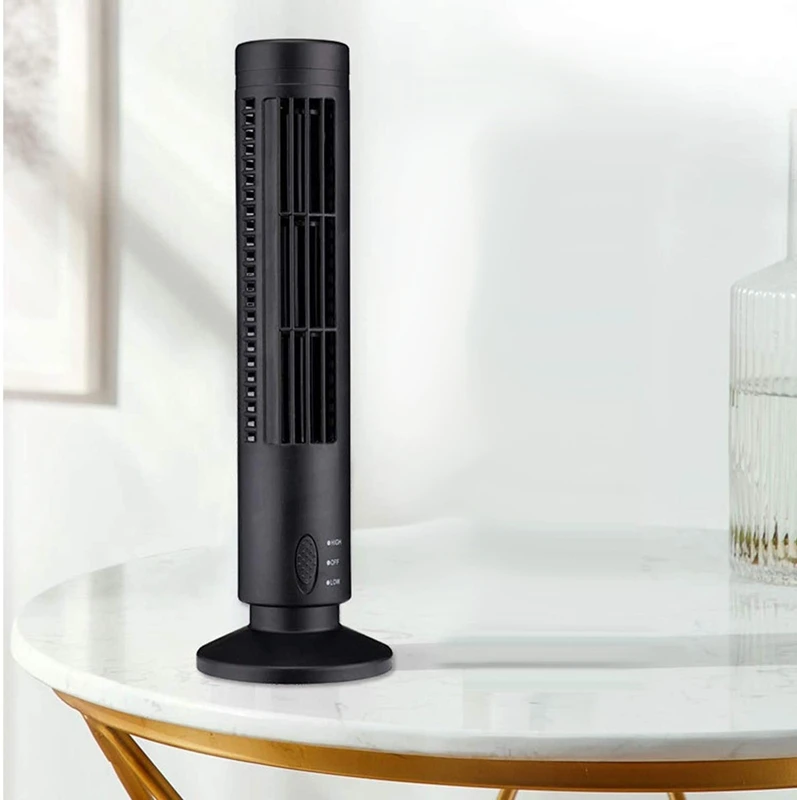Small Tower Fan Portable Quiet Bladeless 2 Speed Electric USB Powered Vertical Fans For Bedroom Living Room | Бытовая техника
