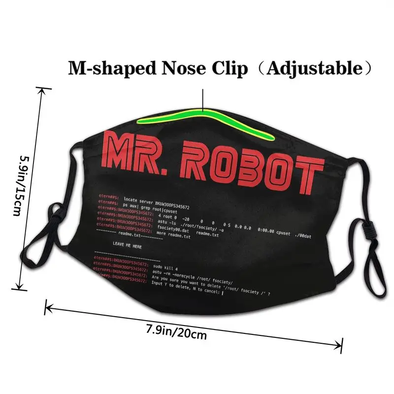 Маска Mr Robot Мужская неодноразовая программатор Linux для защиты от смога и пыли