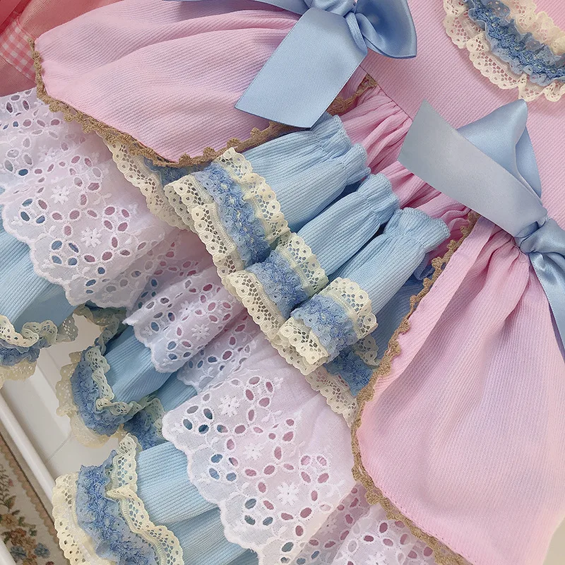 Кружевное платье принцессы с оборками для маленьких девочек весна 6948