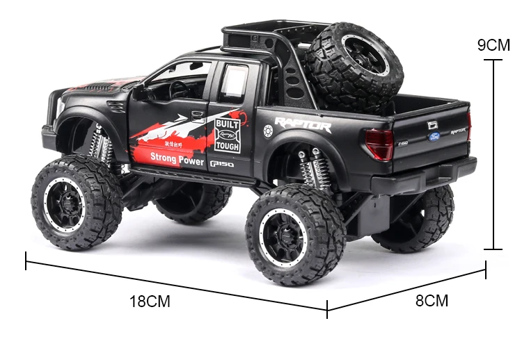 1:28 литье под давлением FORD RAPTOR f150 SUV металлическая модель автомобиля игрушечные колеса сплав автомобиль звук и светильник оттягивающийся автомобиль мальчик малыш игрушки vw модель