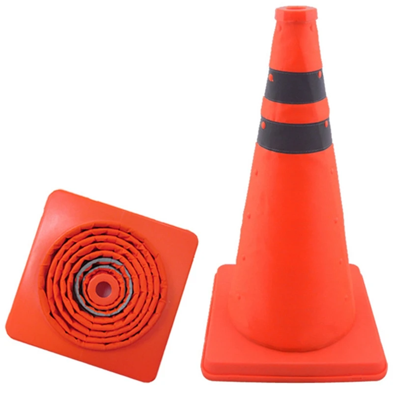 

New 2 Packs Of 15.5-Inch Foldable Traffic Cones, Multi-Purpose -Up Reflective Safety Cones