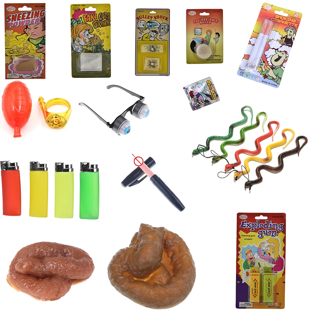 

1/2/3/5/8/10Pcs Trick Toys Fake Poop Jokes Sneezing Powder Fake Beer Toy Halloween April Fool's Day Novelty Funny Variety Toys