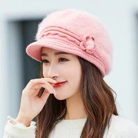 2021 new warm girls winter autumn beret hats for women wool knitted hat for mom beret solid fashion lady cap fall hat female cap