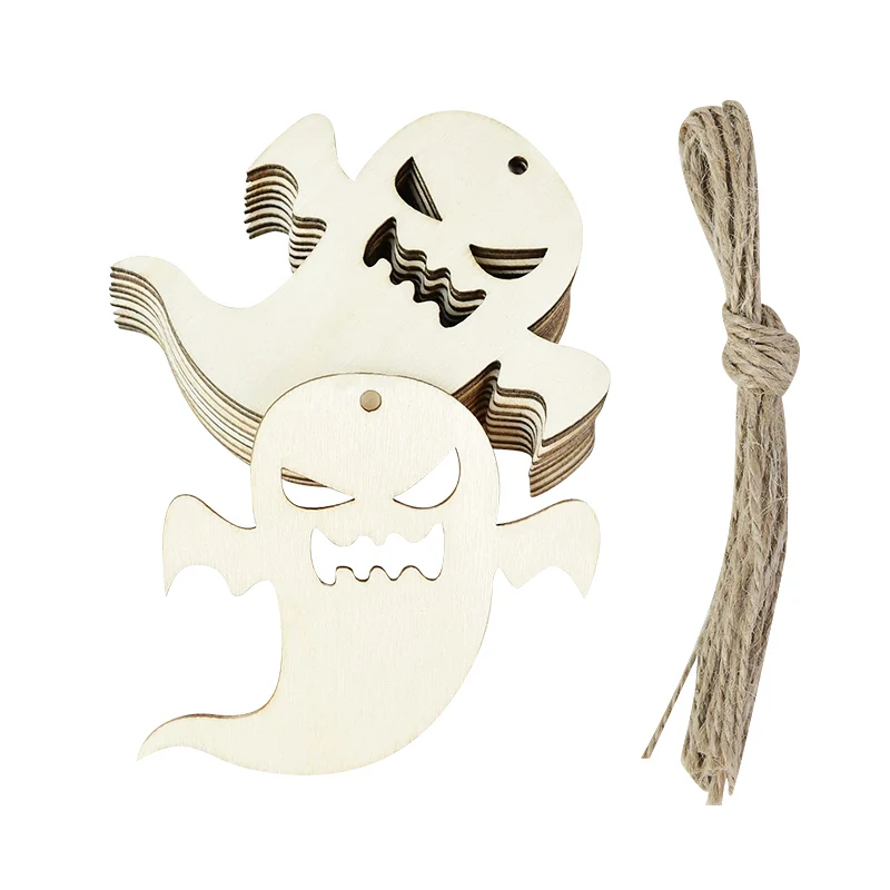 

Деревянные подвески для Хэллоуина ЗQCXLD, набор из 10 штук