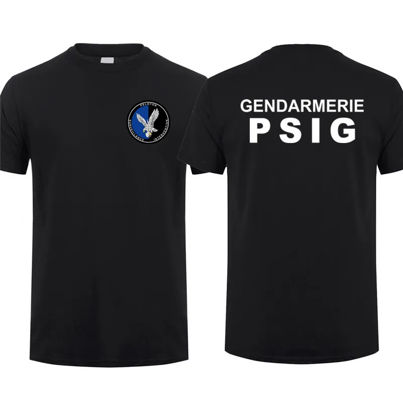French Gendarmerie T Shirt Short Sleeve Gendarmerie PSIG T-shirt Man