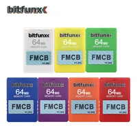 bitfunx free mcboot memory card fmcb for ps2 console sony playstation 2 video game card blue color 64mb