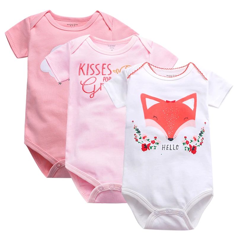 

3PCS 100%Cotton Infant Body Short Sleeve Clothing Similar Jumpsuit Printed Baby Boy Girl Bodysuits Free Shipping