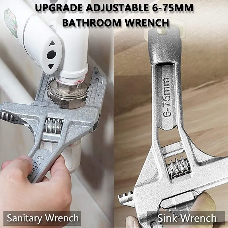 

Sanitary Wrench Tool Movable Short Handle Large Opening Multifunctional Activity Universal Wrench Board Hand Plumbing Wrench