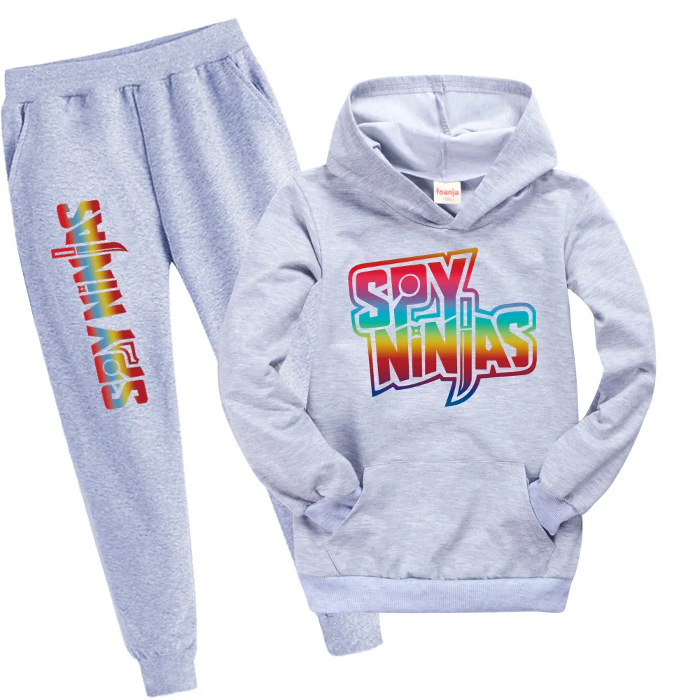 SPY NINJA Big Kids Shirt Casual Trousers Set Fashion Teenage Girls Clothing Cotton Boys Hoodie Tshirt Girls Cute Cosplay Clothes