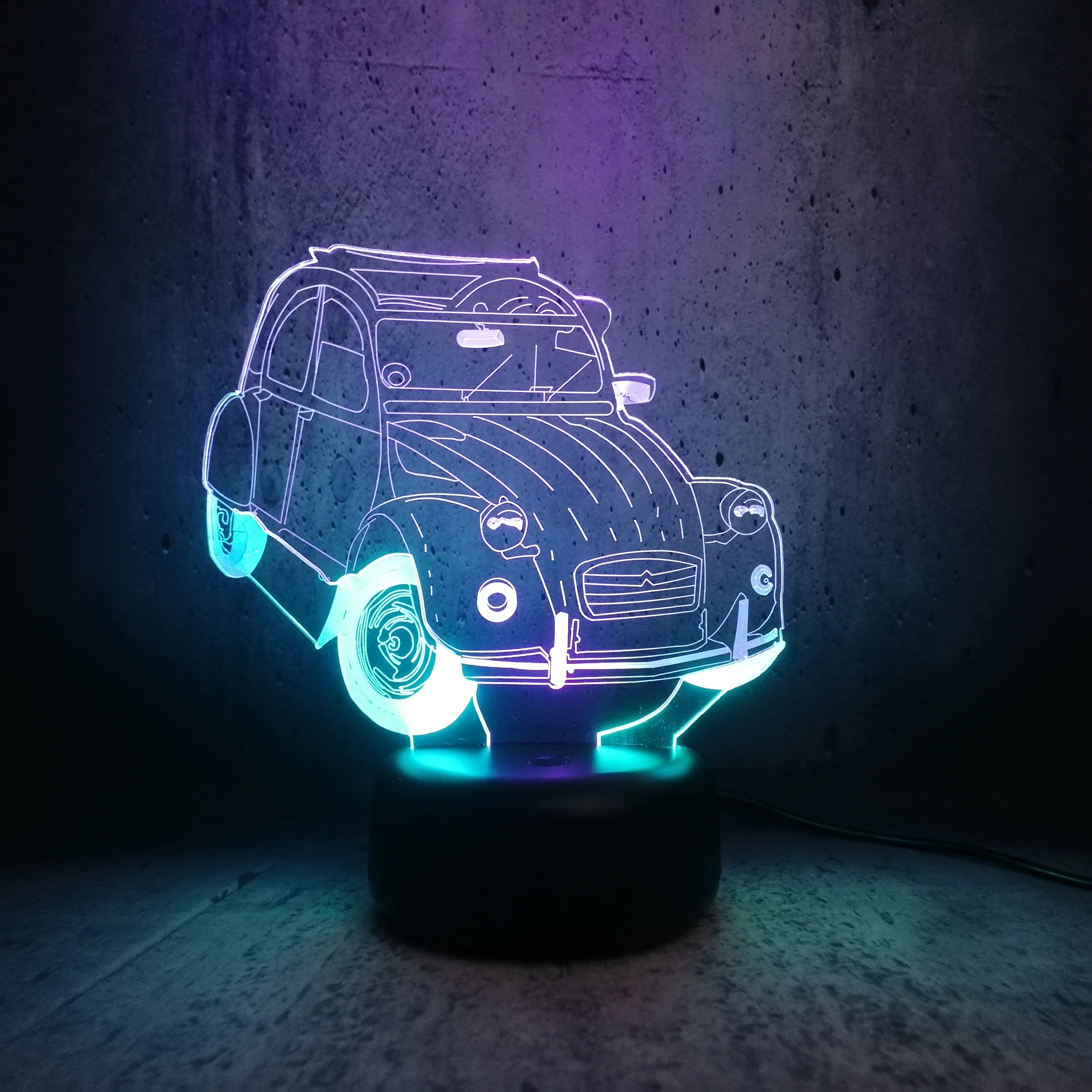 Классический автомобиль 3D лампа светодиодный микс двойной цвет лампы 7 цветов