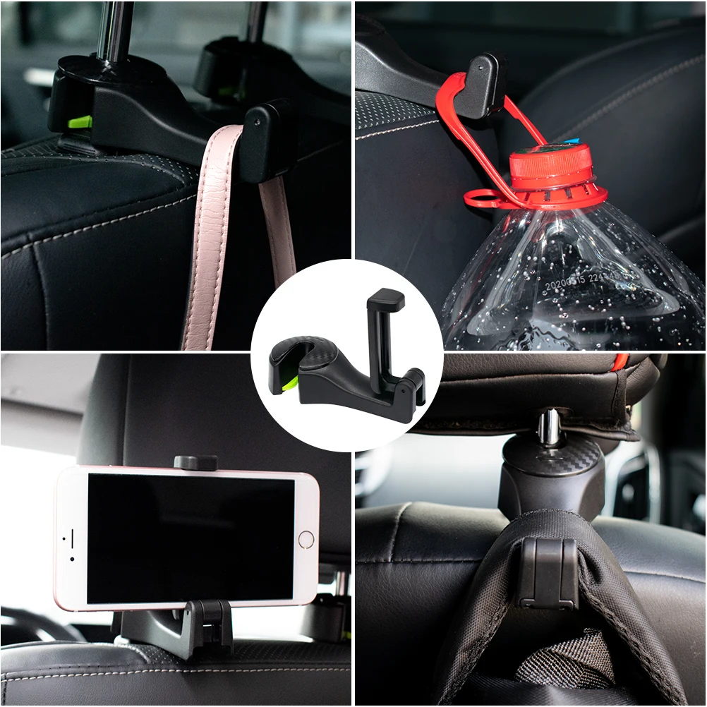 

Car Chair Hooks Seat Hooks Back Seat Hanger Headrest Hooks Cell Phone Holder Car Vehicle Auto Hanging Handbag Seat Cover