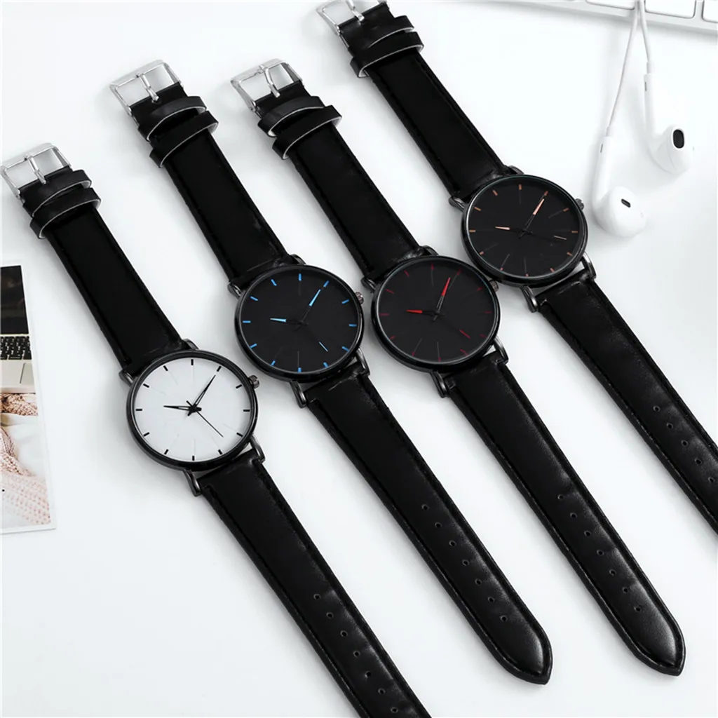

Nice WomenS Watch Casual Luminous Stainless Steel Dial Leather Belt MenS Ladies Quartz MenS Watch Analog Watches