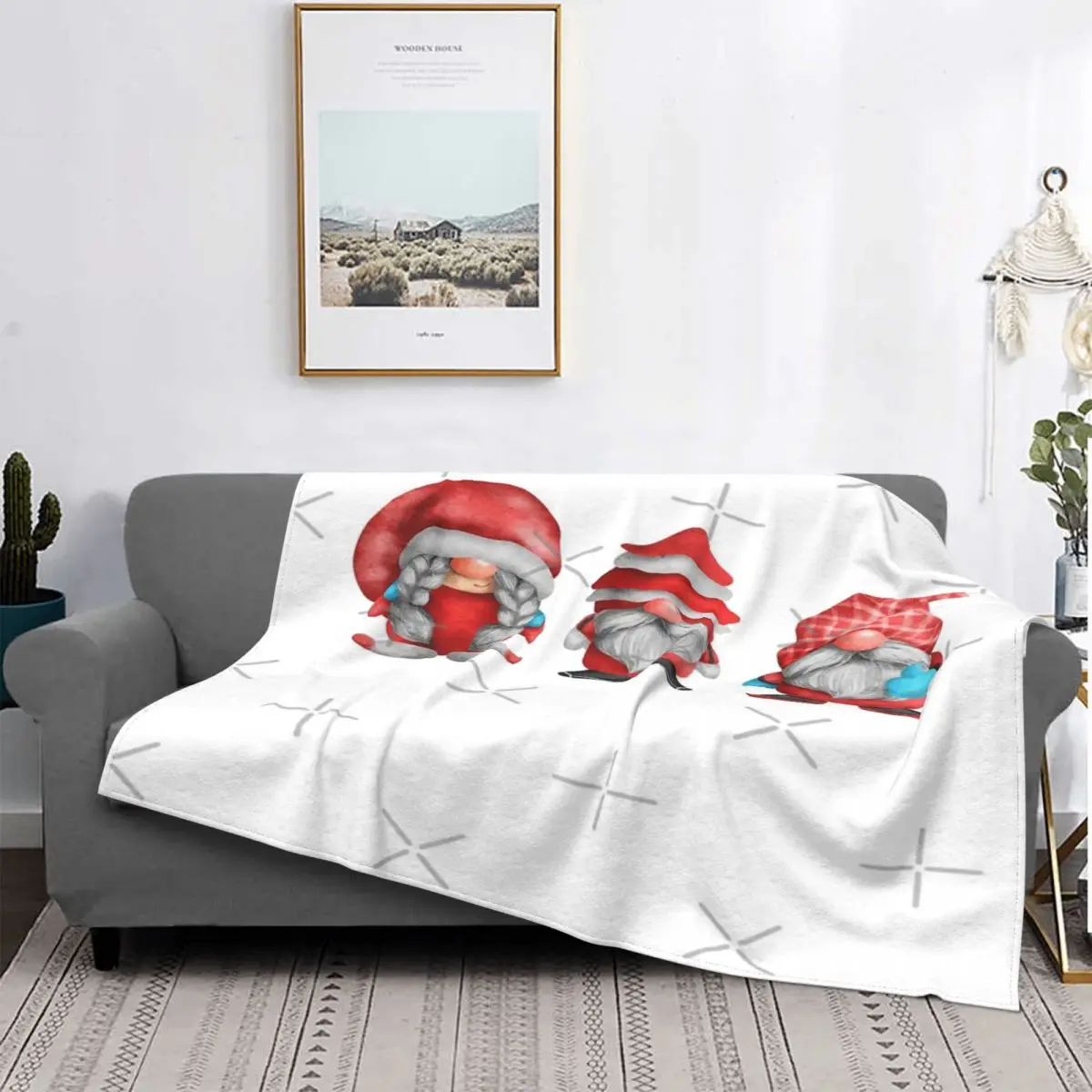 

Manta с изображением Gnomo de Navidad, colcha с изображением остроконечной, ночной, кубической, термической, для пикника