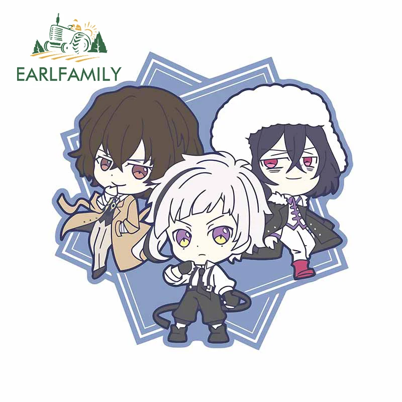 EARLFAMILY, 13 см x 12,8 см, для тонких автомобильных наклеек Bungou с изображением бродячих собак, переводная картинка Campervan, виниловый материал для аниме, подходит для GTR EVO SX
