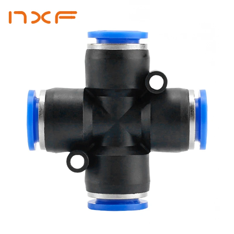 

4 Way Cross Shape Equal Pneumatic 8mm 10mm 6mm 4mm 12mm OD Hose Tube Push In 4-Port Air Splitter Gas Connector Quick Fitting