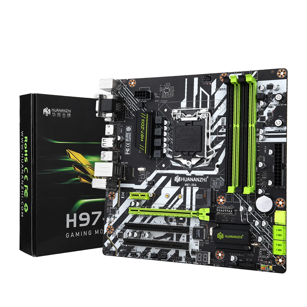 

HUANANZHI H97-ZD3 Motherboard 4xDDR3 Memory M.2 NVME /NGFF Interface Support Intel 1150 Processors Desktop PC Motherboard