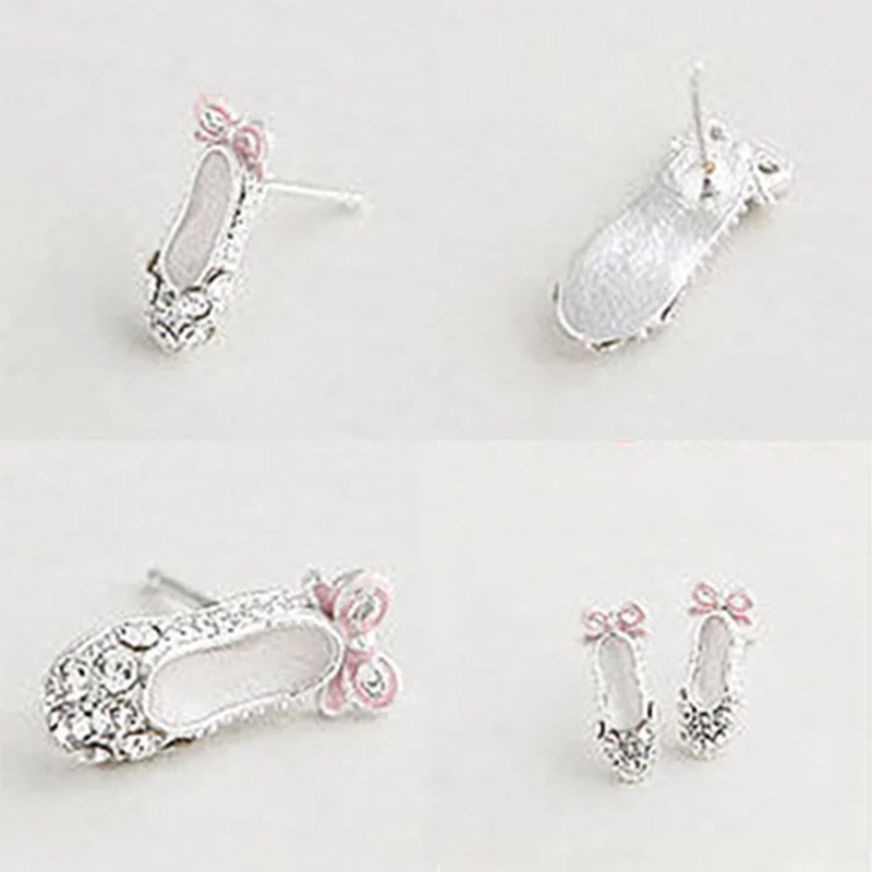 1 пара женская серьга милые изящные серьги с изображением бантика балетки со