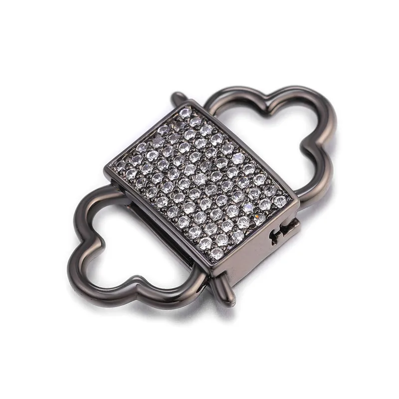 

Juya Jewelry Making Luxury Lock Connectors Copper Zirconia Clasps for DIY Bracelets Necklaces Pendant Accessories Supplies