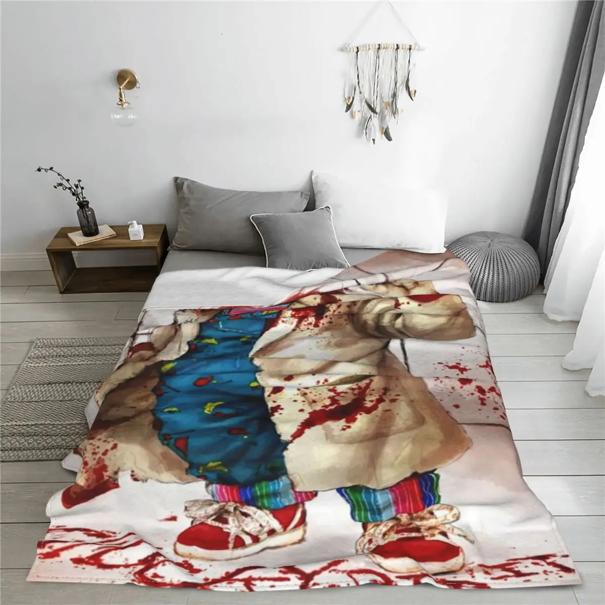 Chucky Childs Play Wool Blankets Horror Movie Halloween Vintage Throw for Home 150*125cm Rug Piece | Дом и сад
