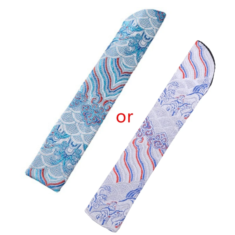 Китайская классическая сумка-чехол для вентилятора винтажная вышивка волнистые