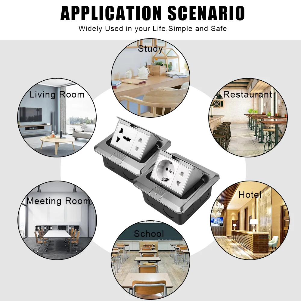 Розетка напольная из нержавеющей стали универсальная розетка европейского