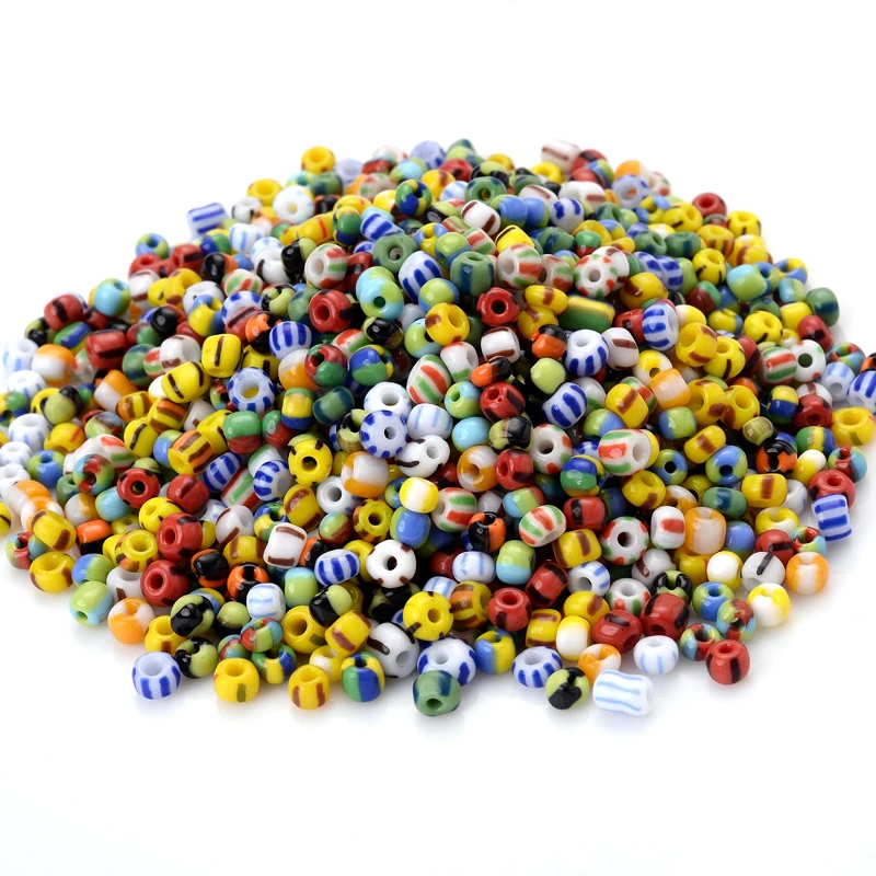 

New Porcelain Flower Color Mixed Glass Seed Beads 300Pcs 4mm Spacer Beads For DIY Jewelry Making Necklace Bracelet Accessories